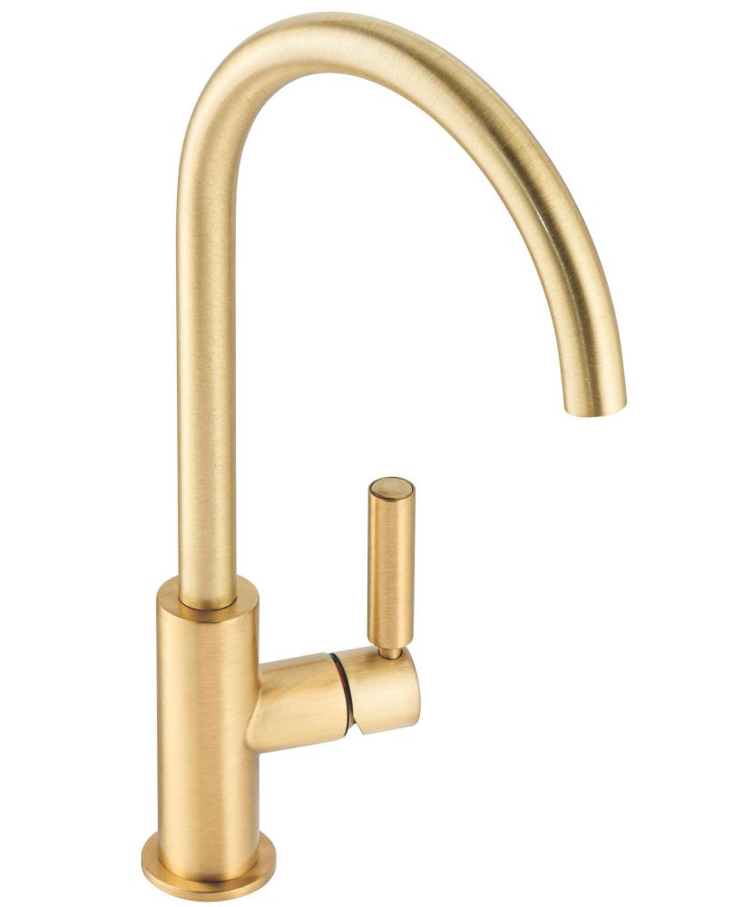 Abode Globe Single Lever Mono Mixer Kitchen Tap Brushed Brass