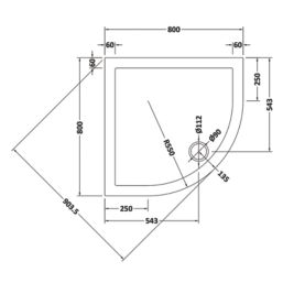 ETAL  Framed Quadrant Shower Enclosure & Tray  Matt Black 780mm x 780mm x 1940mm