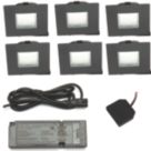 VEW Strata Recessed Square LED Kitchen Plinth Lights Black 0.18W 15lm 6 Pack