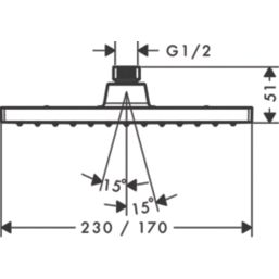 Hansgrohe Vernis Shape Adjustable Shower Head Matt Black 230mm