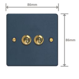 Varilight  10A 2-Gang 2-Way Light Switch  Midnight Blue with Colour-Matched Inserts