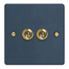 Varilight  10A 2-Gang 2-Way Light Switch  Midnight Blue with Colour-Matched Inserts