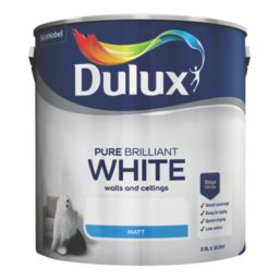 Dulux  Matt Pure Brilliant White Emulsion Paint 2.5Ltr