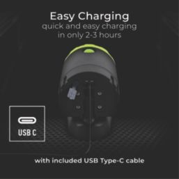 Luceco  Rechargeable LED Inspection Light Black/Green 500lm