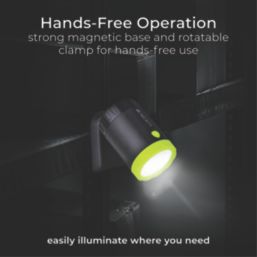 Luceco  Rechargeable LED Inspection Light Black/Green 500lm