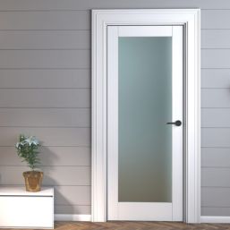 Green & Taylor  1-Frosted Light Primed White Wooden Shaker Internal Door 2032mm x 813mm