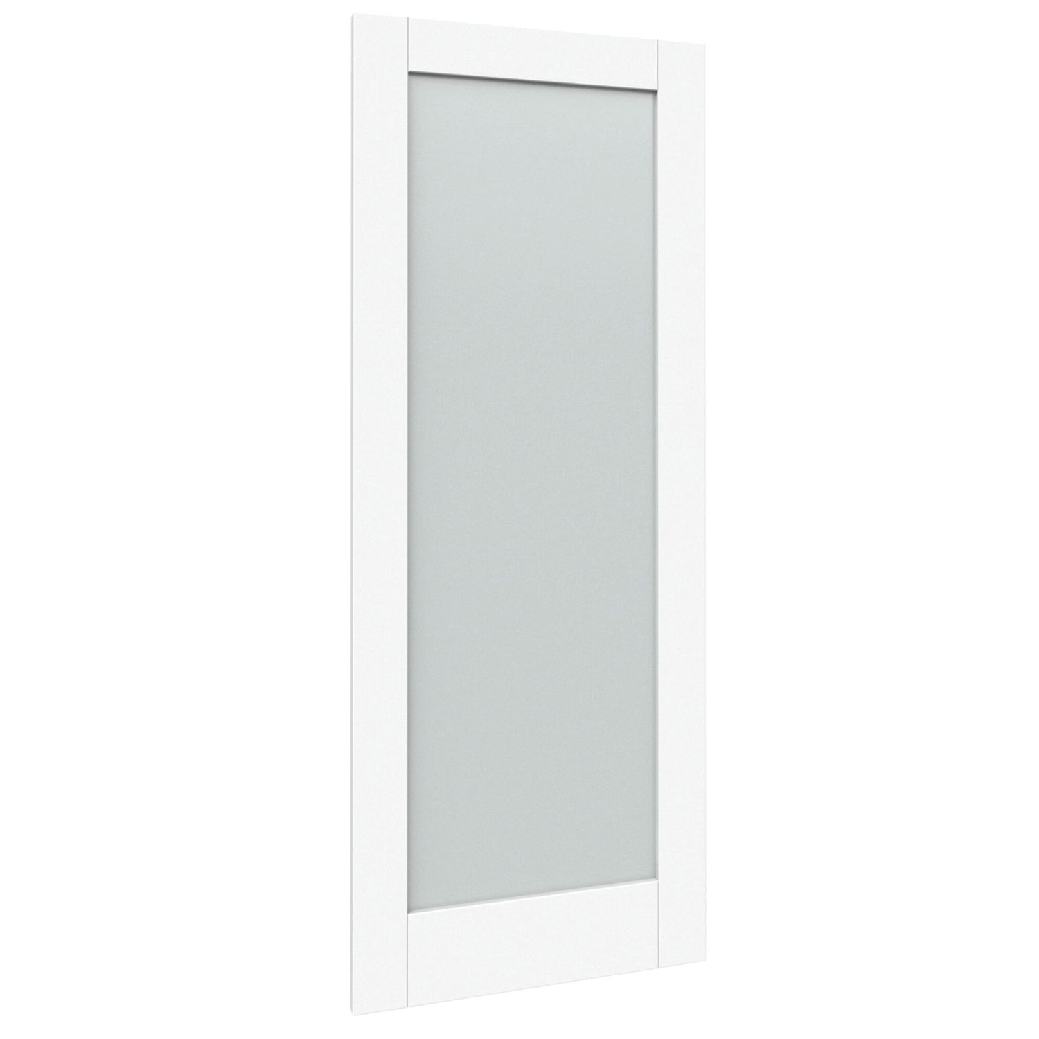 Green & Taylor 1-Frosted Light Primed White Wooden Shaker Internal Door 2032mm x 813mm (948CT)