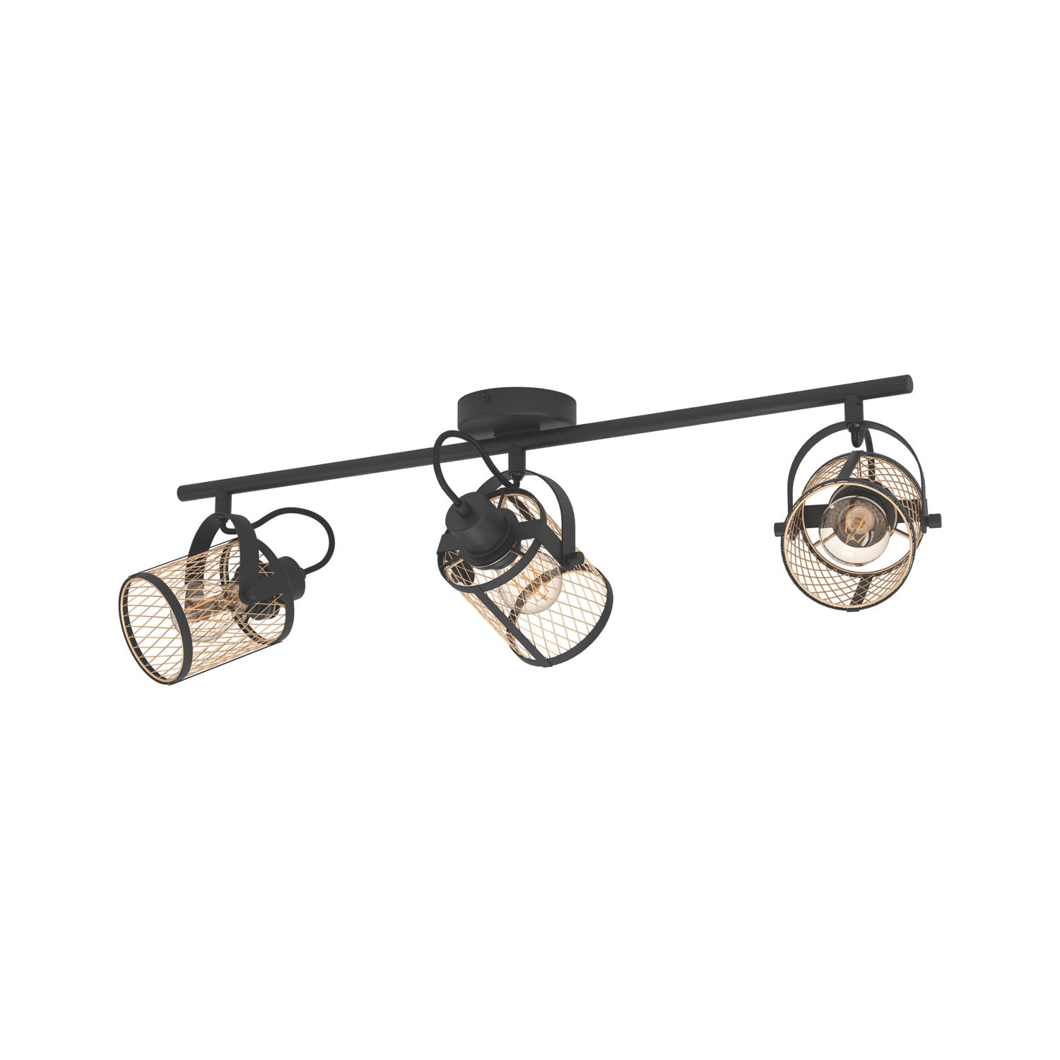 Eglo Dellow Bar 3-Light Spotlight Black/Brushed Brass (948CX)