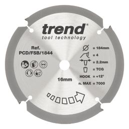 Trend PCD/FSB/1844 Multi-Material Circular Saw Blade 184mm x 20mm 4T