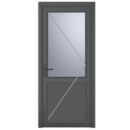 Crystal  1-Panel 1-Obscure Light Right-Handed Anthracite Grey uPVC Back Door 2090mm x 890mm