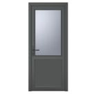Crystal  1-Panel 1-Obscure Light Right-Handed Anthracite Grey uPVC Back Door 2090mm x 890mm
