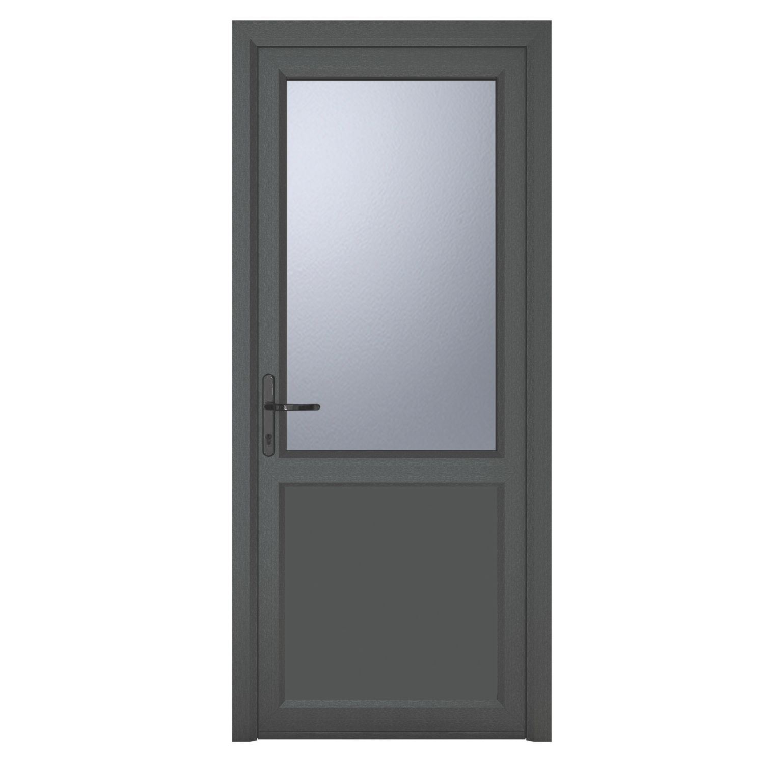 Crystal 1-Panel 1-Obscure Light Right-Handed Anthracite Grey uPVC Back Door 2090mm x 890mm (948JP)