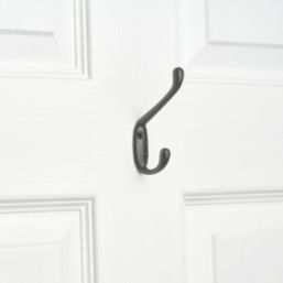 Decohooks Standard Two Prong Hook Matt Black 100mm