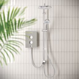 Mira Decor Warm Silver 10.8kW  Manual Dual Outlet Electric Shower