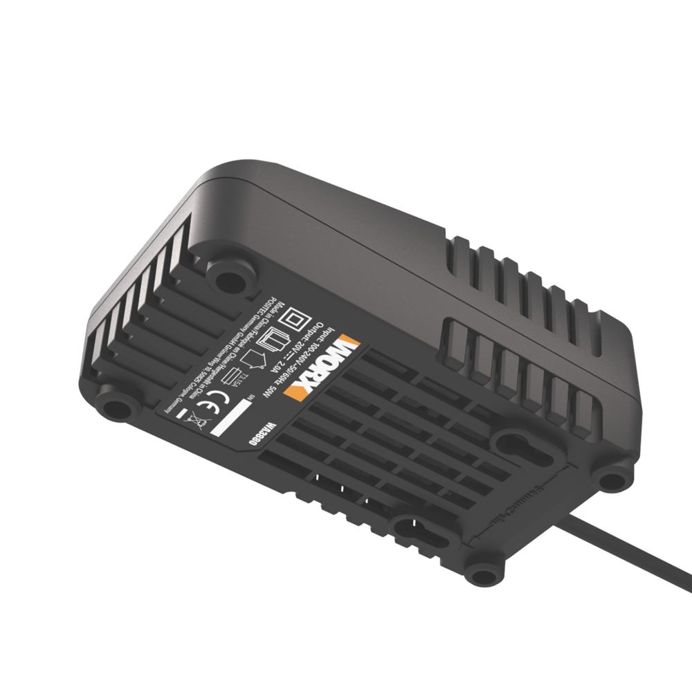 Worx WA3880 20V Li-Ion 2A Fast Charger - Screwfix
