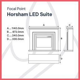 Focal Point Horsham Electric Suite Grey Painted-Effect 1140mm x 330mm x 872mm