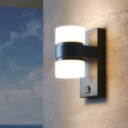 Eglo Atollari Outdoor LED Up/Down Wall Light With PIR Sensor Black 9W 720lm