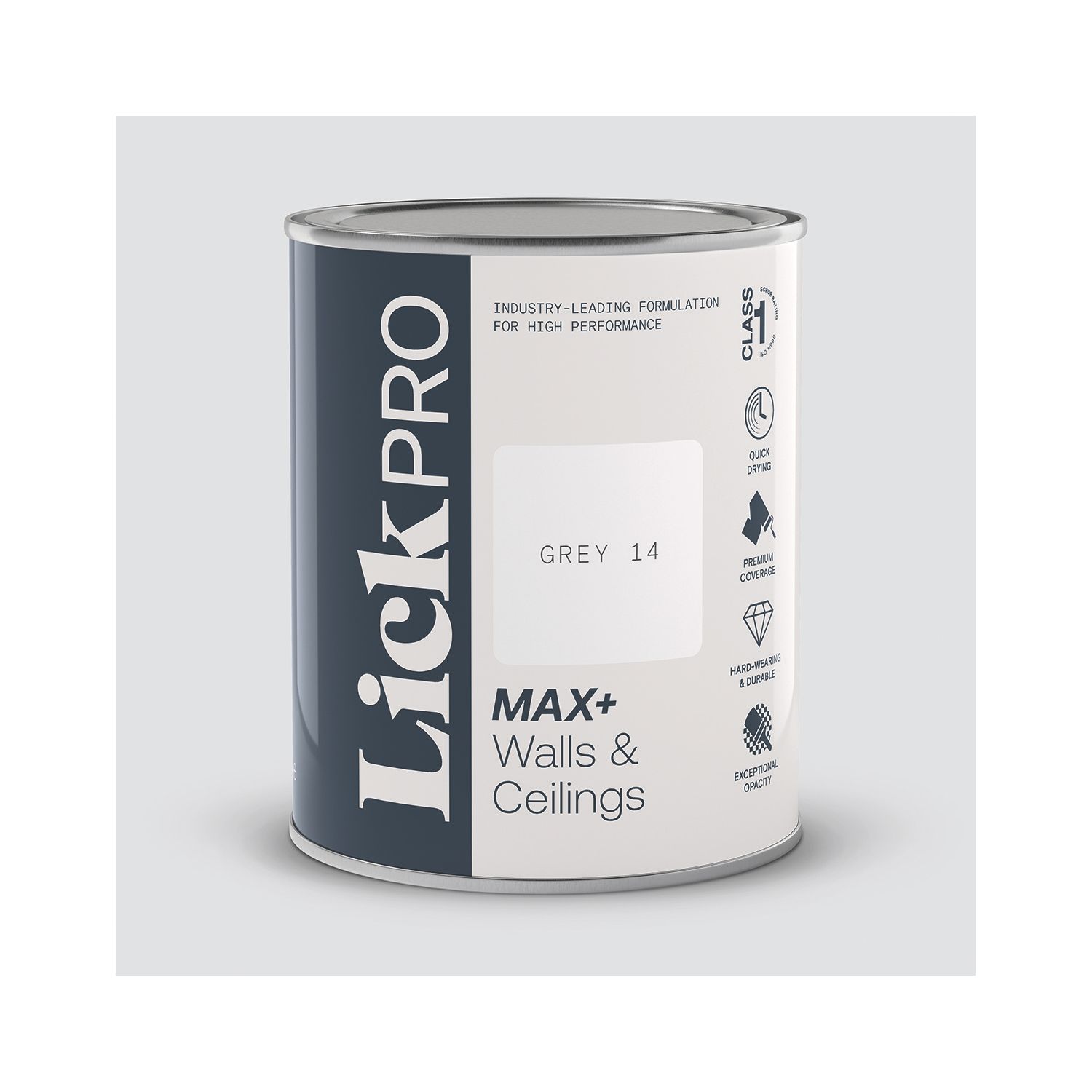 LickPro Max+ 1Ltr Grey 14 Matt Emulsion Paint (948TM)