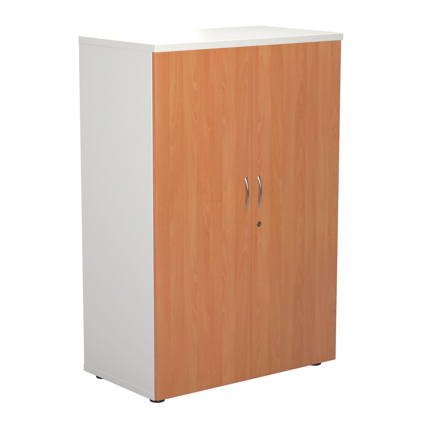 TC Group 3-Shelf Cupboard White/Beech 800mm x 1200mm (948TT)