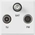 Knightsbridge Triplex Modular Coaxial TV / FM & Satellite Socket White