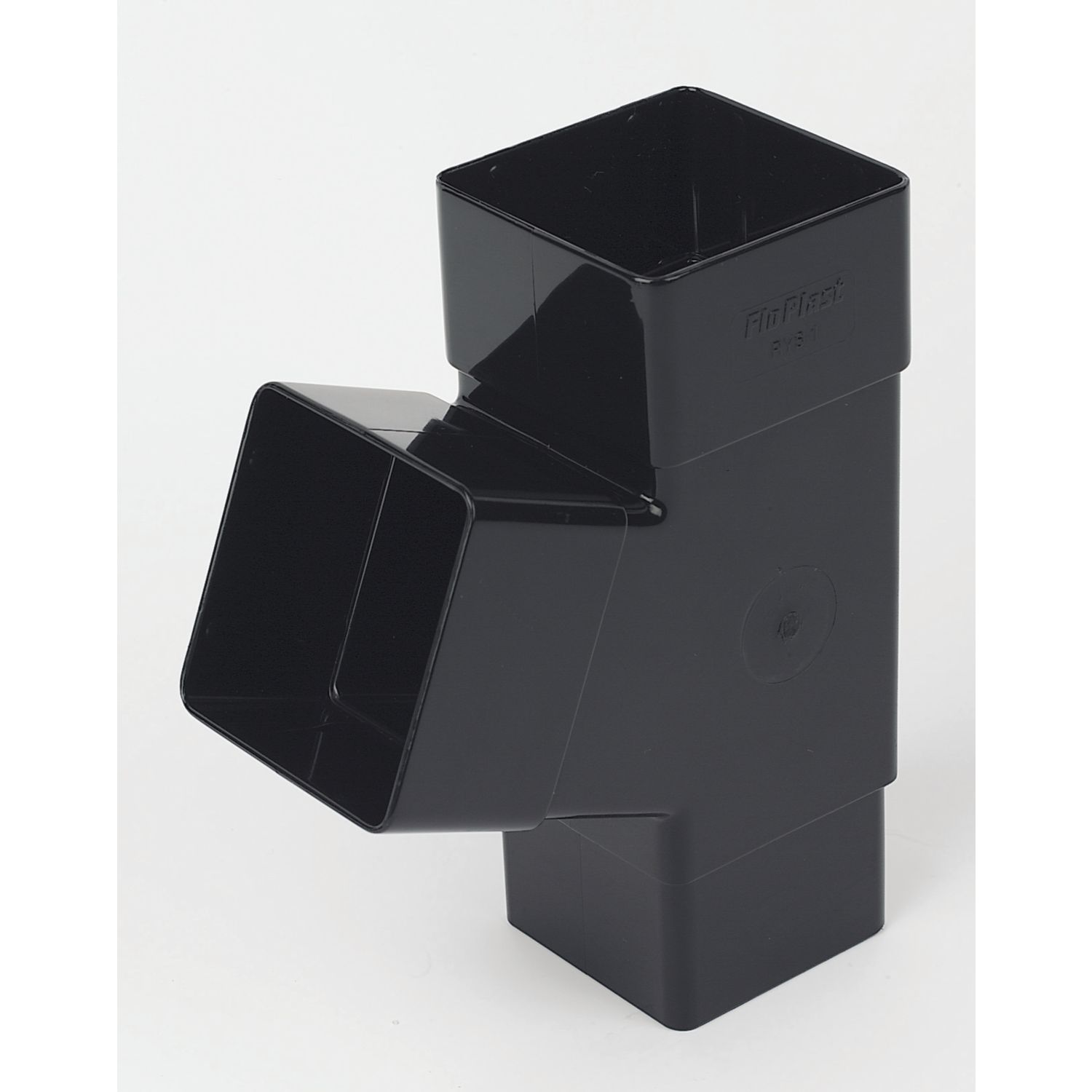 FloPlast Square Pipe Branch Black 65mm (94940)