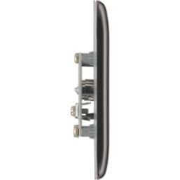 British General Nexus Metal 1-Gang Coaxial TV Socket Black Nickel