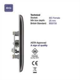 British General Nexus Metal 1-Gang Coaxial TV Socket Black Nickel