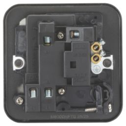 Knightsbridge  13A Switched Metal Clad Fused Spur & Flex Outlet with Neon Black