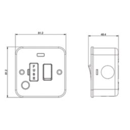 Knightsbridge  13A Switched Metal Clad Fused Spur & Flex Outlet with Neon Black