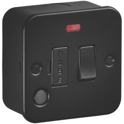 Knightsbridge  13A Switched Metal Clad Fused Spur & Flex Outlet with Neon Black