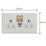 Varilight  13A 2-Gang SP Switched Socket + 4A 20W 2-Outlet Type A & C USB Charger Paintable with White Inserts