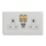 Varilight  13A 2-Gang SP Switched Socket + 4A 20W 2-Outlet Type A & C USB Charger Paintable with White Inserts