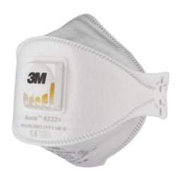 3M Aura Comfort Cool Flow Particulate 9332+ Disposable Valved Respirator P3 10 Pack