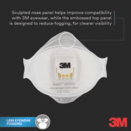 3M Aura Comfort Cool Flow Particulate 9332+ Disposable Valved Respirator P3 10 Pack