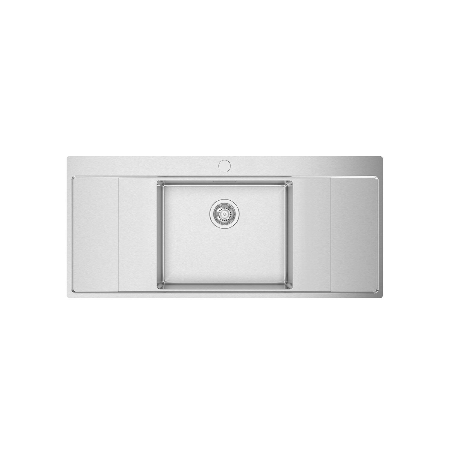 Clearwater Xeron 1 Bowl Stainless Steel Kitchen Sink with Double Drainer Brushed Steel 1160mm x 520mm (949FJ)