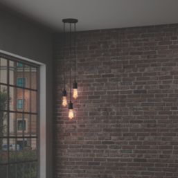 Knightsbridge  Vintage Style 3-Light Pendant Matt Black