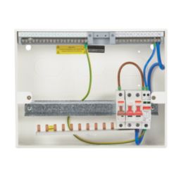 Contactum Defender 1.0 14-Module 10-Way Part-Populated  Main Switch Consumer Unit with SPD