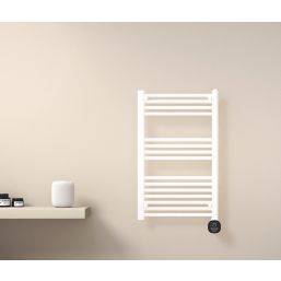 TCP 800mm x 500mm 1700BTU White Flat Electric Towel Radiator