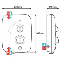 Mira Elite SE Dual White/Chrome 9.8kW  Silent Pumped Electric Shower