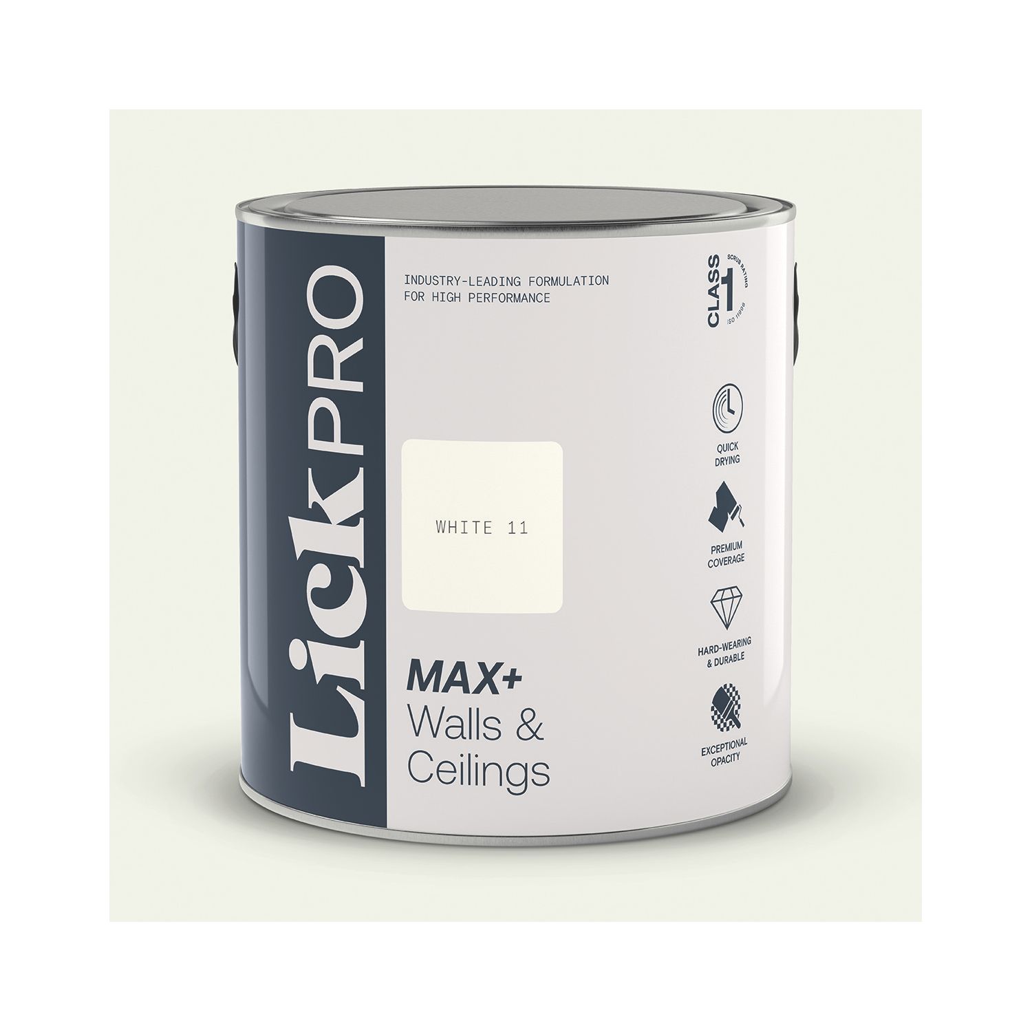 LickPro Max+ 2.5Ltr White 11 Matt Emulsion Paint (949JY)