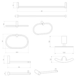 Essentials Black Bathroom Accessories 4 Pack
