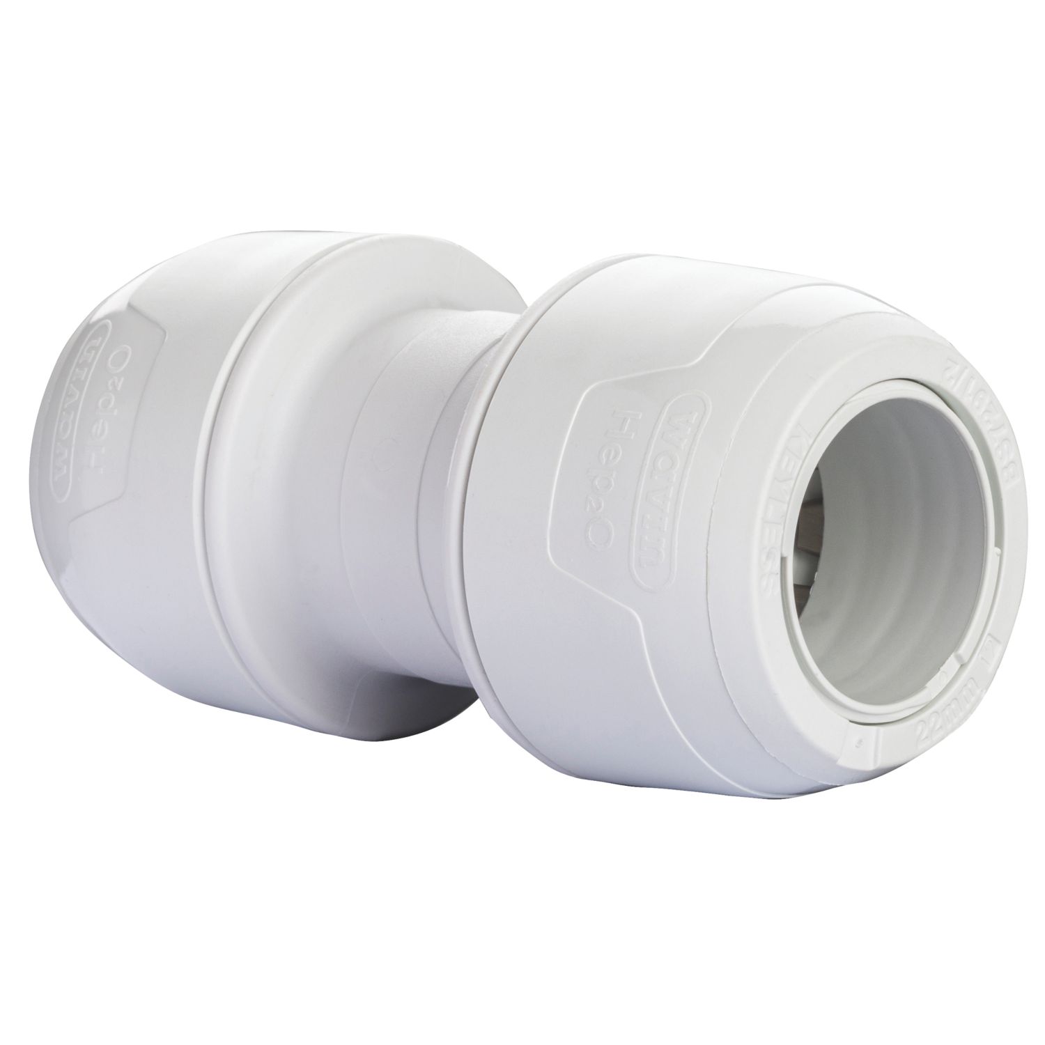 Hep2O Plastic Push-Fit Equal Keyless Coupler 22mm (949RE)