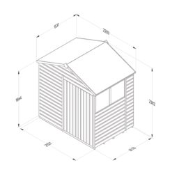 Forest Beckwood 7' x 5' (Nominal) Apex Shiplap Timber Shed with Base & Assembly