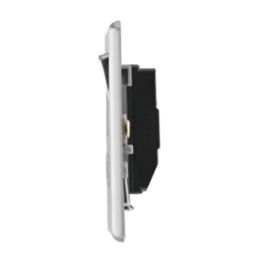 Arlec  13A 2-Gang SP Switched Socket + 4A 15W 2-Outlet Type A USB Charger Polished Chrome with White Inserts