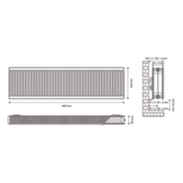 Flomasta 600mm x 1600mm 9331BTU White Type 22 Convector Radiator