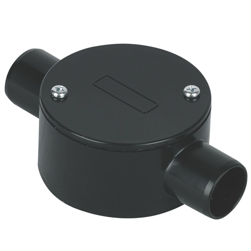 Deta TTE 2 Way 20mm Through Box Black - Screwfix