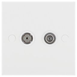 British General 900 Series 1-Gang Coaxial TV / FM & Satellite Socket White