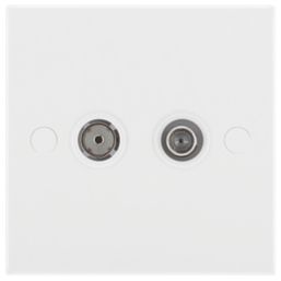 British General 900 Series 1-Gang Coaxial TV / FM & Satellite Socket White