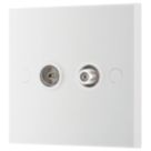 British General 900 Series 1-Gang Coaxial TV / FM & Satellite Socket White