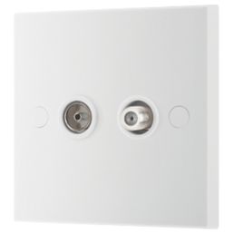 British General 900 Series 1-Gang Coaxial TV / FM & Satellite Socket White